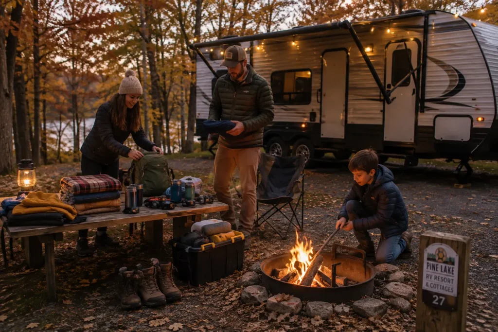 How does daylight savings affect camping in fall?
